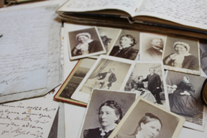 Local History Blog Homepage Composite image of old cabinet card photos and written letters