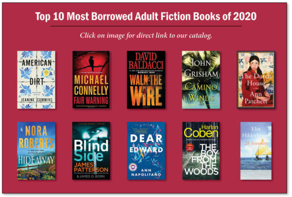 Top 10 of 2020 Adult Fiction Image of book jackets top 10 adult fiction titles of 2020