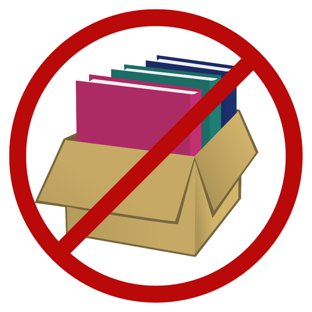 NoDonations Graphic that implies No Book Donations