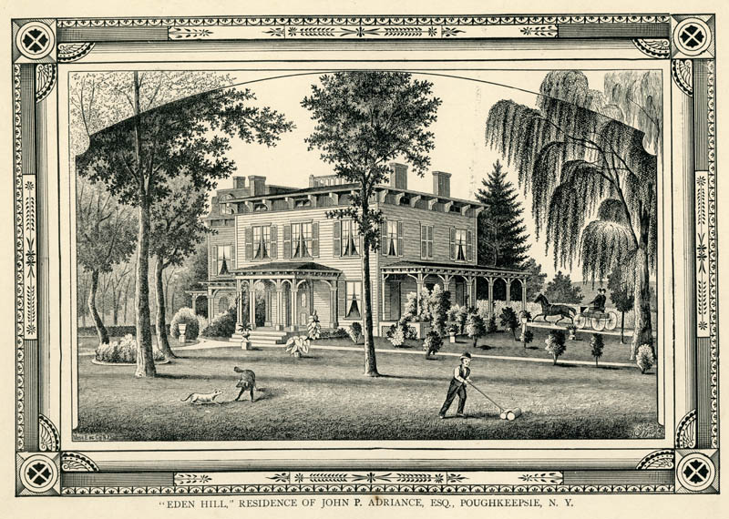 Drawing of Eden Hill, Residence of John P. Adriance. - LH Collections