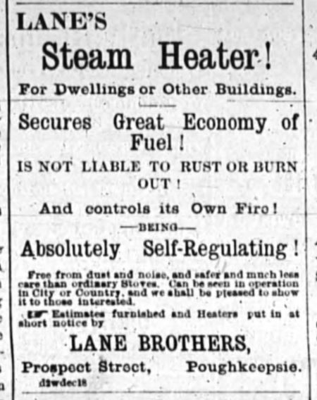 01 - Advertisement from the Poughkeepsie Eagle News for the Steam heater