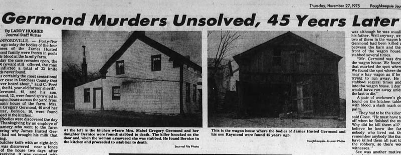 02 - Photo from Poughkeepsie Journal showing the Germond House and barns, 1975