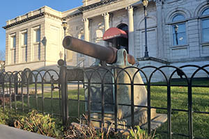 04 - Photo of the cannon in front of Adriance Memorial Library