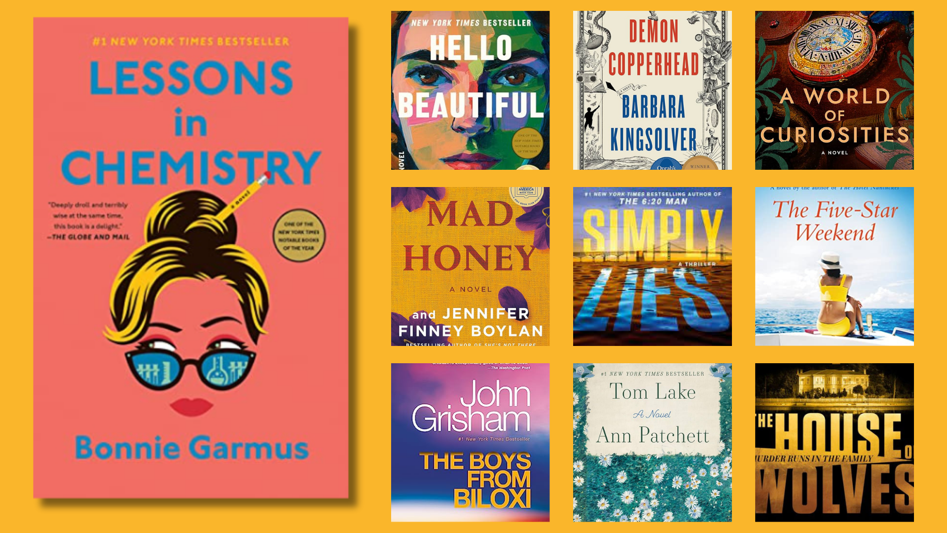 Composite of the top ten most read Adult fiction books