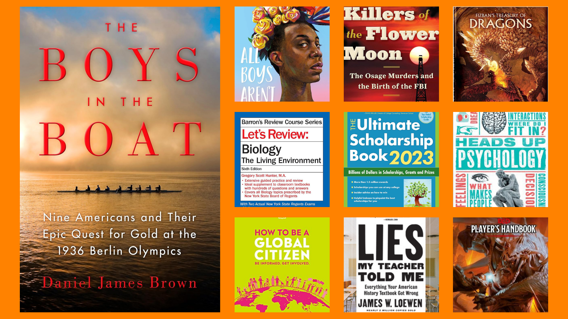 Composite of the top ten most read Young Adult nonfiction books