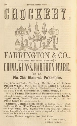 Farrington & Co.; 1856 Poughkeepsie City Directory