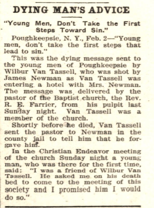 Van Tassells Dying Advice The Topka Daily Herald