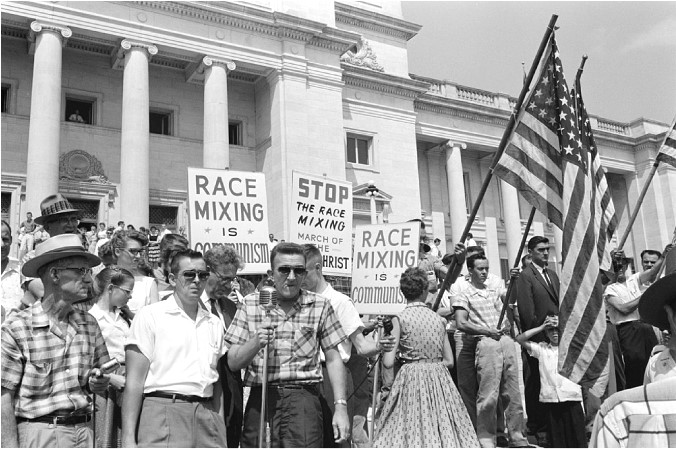 Segregationists Protesting at the State Capital; Little Rock, Arkansas, 1957