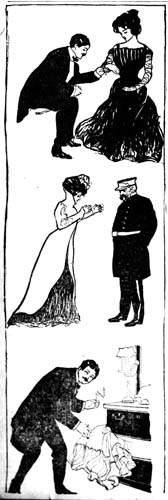 Drawing of Alexander Haviland Gildersleeve stealing jewelry from a woman