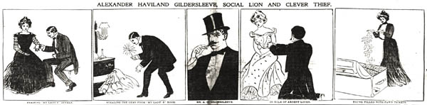 Cartoon of Alexander Haviland Gildersleeve as a thief