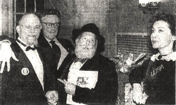 Opening of the Billy Name exhibit at Vassar College; Billy Name, Jan Adlmann, Henry Geldzahler, and Ultra Violet; Poughkeepsie Journal 1989