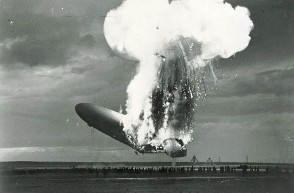 Hindenburg explosion at Lakehurst New Jersey; May 6, 1937
