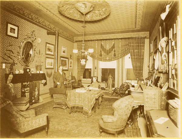 W. C. Sterling (seated) in his office at the Johnston Building – 333 Main St; 1888