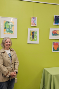 Robin Hutchinson Artist Robin Hutchinson with her exhibit